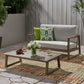 Belgian - Loveseat & Coffee Table Set With Water Resistant Cushions - Gray
