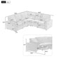 Power Recliner Sectional Sofa Home Theater Reclining Sofa With Two USB Ports, Two Storage Drawers For Living Room