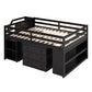Loft Bed With Retractable Writing Desk And 3 Drawers With Storage Stairs And Shelves