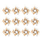 Fall Leaves Wreath, Botanicals Decor For Harvest Festival Fall Festival & Thanksgiving Table Decorations (Set of 12) - Orange Multi