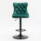 Swivel Barstools Adjusatble Seat Height, Modern Upholstered Bar Stools With Backs Comfortable Tufted For Home Pub And Kitchen Island (Set of 2)