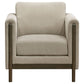 Fisher - Upholstered Panel Arm Accent Chair - Taupe