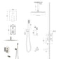 Modern Shower System With Waterfall Tub Spout, 12" Ceiling Mount Square Shower