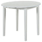 Cliff - 3 Piece Round Drop Leaf Dining Table Set With Ladderback Chairs - White