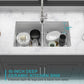 32" Undermount Double Bowl Kitchen Sink Rectangular Deep Dual Bas With Grids - White