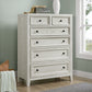 6 Drawer Chest With Knobs And Smooth Slides - White