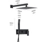Brass Shower System With 10" Rainfall Shower Head And Handheld Sprayer - Matte Black