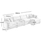 Modular Oversized Cushion Sofa With Ottoman, Low Back, Deep Seating Sofa Set