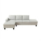2 Piece L - Shaped Left Chaise Sectional Sofa With Ottoman, Living Room Furniture - White / Gray