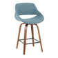 Arlivo - Set of 2 - 30" Walnut & Blue Noise Mid-Century Modern Counter Stools