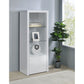 Lance - 3 Shelf Media Tower With Shelves And Hidden Cabinet - Gloss White