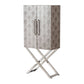 Cabinet - Silver - Faux Leather