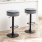 Lynric - Set of 2 - 24" Grey Linen Adjustable Swivel Bar Stools with Hidden Storage and Metal Frame