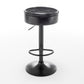 Lavrin - Set of 2 - 29" Black PU Leather Adjustable Bar Stools with 360° Swivel, Hidden Storage, Modern Design for Kitchen & Living Spaces