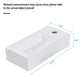 Modern Ceramic Rectangle Wall Mount Bathroom Sink With Single Faucet Hole - White