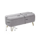 Storage Ottoman Bench For End Of Bed Legs, Modern Camel Faux Fur Entryway Bench Upholstered Padded With Storage For Living Room Bedroom