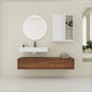 Wall Mounted Bathroom Vanity With Resin Sink And 2 Side Cabinet, 3 Soft Close Drawer - Brown Ebony