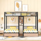 Triple Bunk Bed With Drawers, Multi-Functional Frame With Desks And Shelves In The Middle