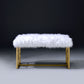 Bagley II - Bench Faux Fur - White / Gold