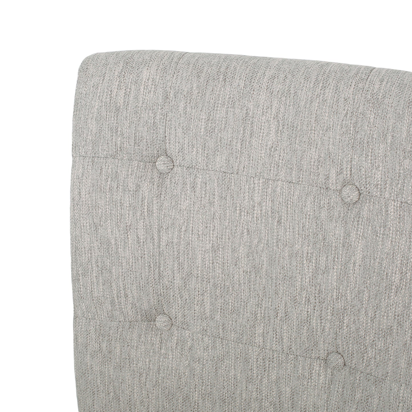 Havenbrook - Set of 2 - 26" Light Grey Contemporary Fabric Button Tufted Counter Stools with High Back and Wood Frame