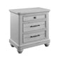 3 Drawer Nightstand With USB - Gray - Wood