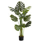 55" Tall, Artificial Plant, Monstera Tree, Indoor, Faux, Fake, Floor, Greenery, Potted, Real Touch, Decorative - Green / Black