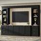 Arched Entertainment Center Wall Unit With Bookshelf, Retro Large TV Stand