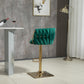 Harstone - Set of 2 - 26" Adjustable Counter Height Emerald Green Velvet Vintage Bar Stools with Silver Metal Legs