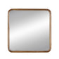 Square Mirror With Wood Frame, Wall Mirror For Living Room Bathroom Entryway - Brown