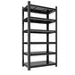 6 Tier Storage Rack, Garage Shelving, Adjustable Shelves & Reinforced Double Layer Uprights - Black