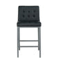 Samson - Set of 2 - 30" Black Modern PU Bar Stools with Metal Legs