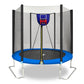 Yc 8Ft Trampoline Outer Net With Soft Basketball Board, Ball And Inflator - Blue