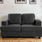 Modern Loveseat, Comfortable 2 Seater Couch With Deep Seating, Loose Back Cushions, Wide Arms