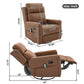 Manual Recliner, Swivel Rocking Chair With 8 Point Massage And Heating - Brown