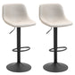 Adero - Set of 2 - 26" Adjustable Cream White Counter Stools with Swivel Cushioned Seats and Sturdy Metal Base