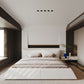 King Size Platform Bed With Special-Shaped Headboard - Cream
