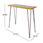 Outdoor Bar Table With Wood Tabletop And Iron Hairpin Legs - Black / Teak