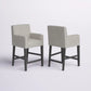 Sheldon - Set of 2 - 26" Upholstered Counter Stools with Light Gray Fabric and Rubberwood Frame