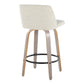 Toriano - Contemporary Fixed Height Counter Stool Swivel & Round Footrest (Set of 2)