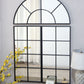 Large Arched Wall Mirror With 3 Separate Sections - Black