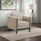 Fisher - Upholstered Panel Arm Accent Chair - Taupe