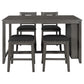 Montclaire - Set of 5 -36" Rustic Gray Counter Height Dining Set with Solid Wood Table, 2 Chairs, and 2 Stools