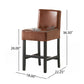 Zuma - set of 2 -28" Brown Leather Counter Stool with Ergonomic and Durable Design