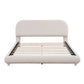 Upholstered Platform Bed With Thick Solid Frame And Stylish Curve-Shaped Design