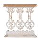 Classic Vintage Wash Console Table With Wood Top - Brown / Antique White