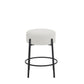 Madison - Set of 2 - 24" Fixed-Height Counter Stool with Beige Upholstered Round Seat and Non-Slip Support