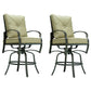 Alvaro - Set of 2 - 30" Antique Bronze Swivel Bar Chairs with Cushioned Seat and Back