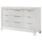 9 Drawer Dresser Cabinet With Picture Framed Fronts - White