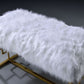 Bagley II - Bench Faux Fur - White / Gold