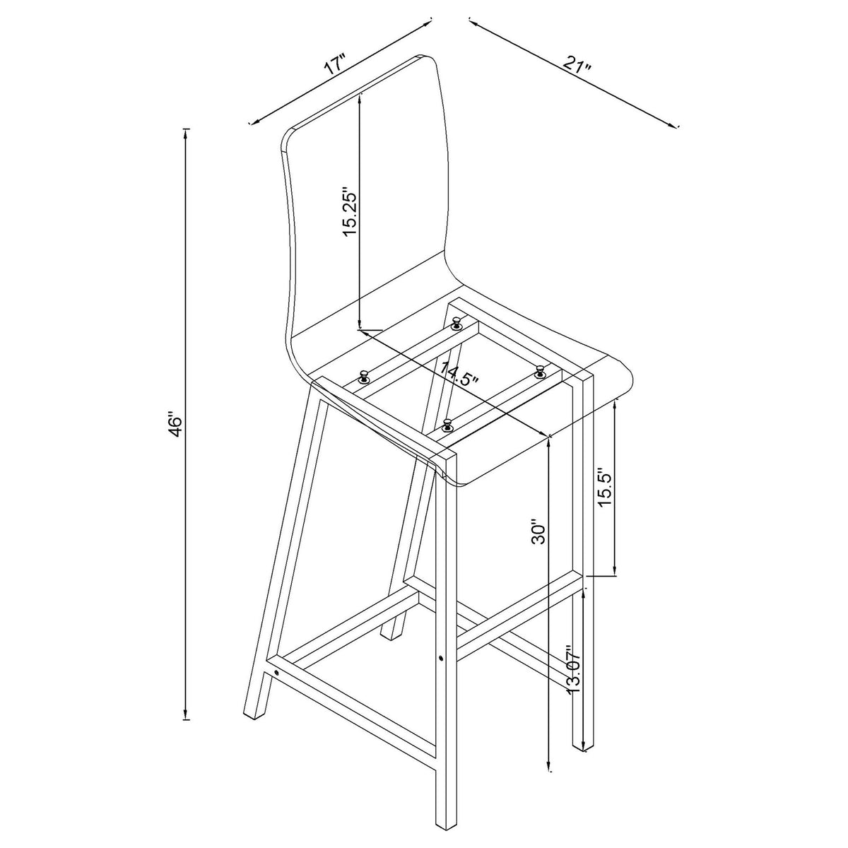 Bar Stools (Set of 2) - Clear